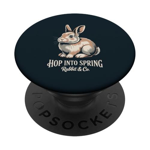 Hase Hop Into Spring Rabbit PopSockets Klebender PopGrip Hase Hop Into Spring Rabbit PopSockets Klebender PopGrip von Rabbit Lover Gifts & Tees