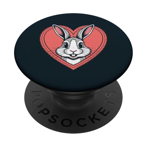 Hasenherz I Love Rabbits PopSockets Klebender PopGrip Hasenherz I Love Rabbits PopSockets Klebender PopGrip von Rabbit Lover Gifts & Tees