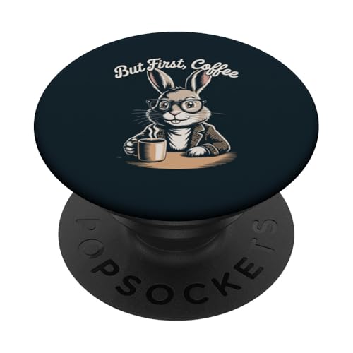 Hipster Rabbit Kaffeehase PopSockets Klebender PopGrip Hipster Rabbit Kaffeehase PopSockets Klebender PopGrip von Rabbit Lover Gifts & Tees