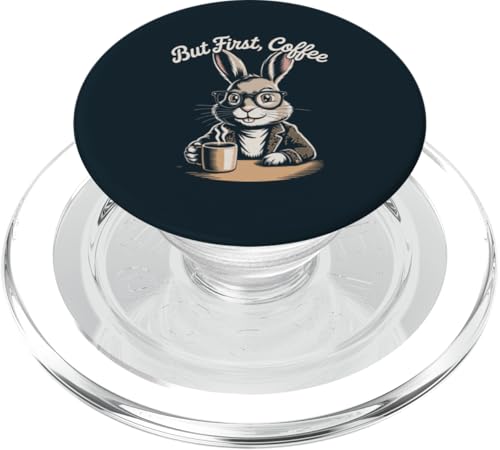 Hipster Rabbit Kaffeehase PopSockets PopGrip für MagSafe Hipster Rabbit Kaffeehase PopSockets PopGrip für MagSafe von Rabbit Lover Gifts & Tees
