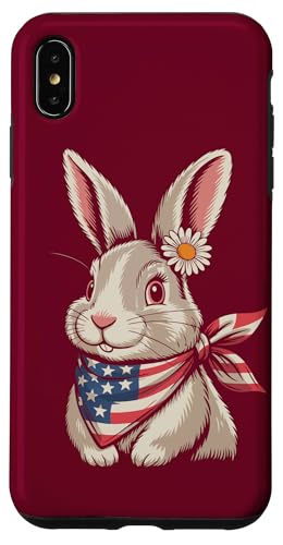 Niedliches patriotisches Kaninchen mit amerikanischer Flagge Hülle für iPhone XS Max von Rabbit Lover Gifts & Tees