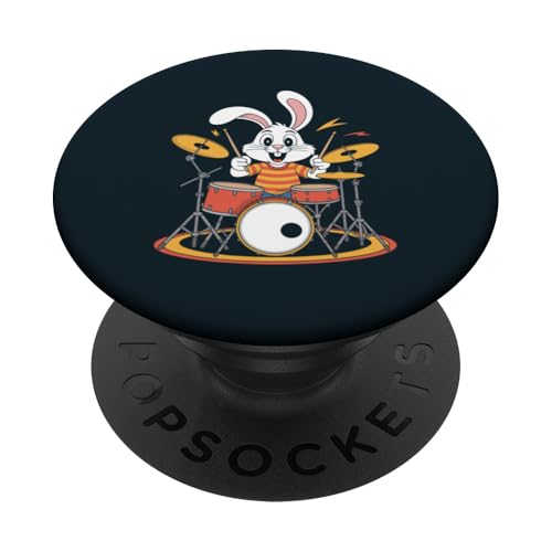 Schlagzeuger Hase Schlagzeugset Hase PopSockets Klebender PopGrip Schlagzeuger Hase Schlagzeugset Hase PopSockets Klebender PopGrip von Rabbit Lover Gifts & Tees