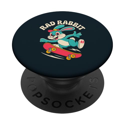 Skater Rabbit Skateboard Hase PopSockets Klebender PopGrip Skater Rabbit Skateboard Hase PopSockets Klebender PopGrip von Rabbit Lover Gifts & Tees