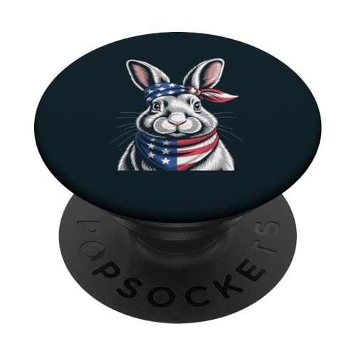 USA Hase Amerikanisches Kaninchen PopSockets Klebender PopGrip USA Hase Amerikanisches Kaninchen PopSockets Klebender PopGrip von Rabbit Lover Gifts & Tees