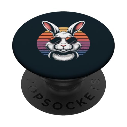 Vintage Hase trägt Sonnenbrille Kaninchen PopSockets Klebender PopGrip Vintage Hase trägt Sonnenbrille Kaninchen PopSockets Klebender PopGrip von Rabbit Lover Gifts & Tees