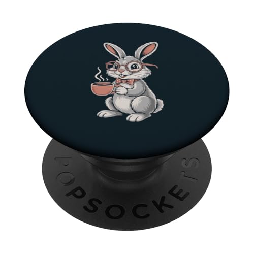 Vintage Hipster Hase Kaffeegläser Hase PopSockets Klebender PopGrip Vintage Hipster Hase Kaffeegläser Hase PopSockets Klebender PopGrip von Rabbit Lover Gifts & Tees