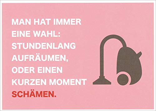 Rabenmütter Postkarte Sprüche & Humor Man hat immer eine Wahl: Stundenlang aufräumen, von Rabenmütter
