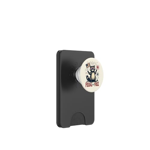 Feral but free Waschbär Patriotisch 4. Juli Feral and Free PopSockets PopWallet für MagSafe von Raccoon Feral & Free Independence Day 4th of july