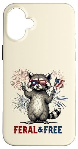 Lustiger Waschbär Feral and Free 4. Juli Patriotische USA-Flagge Hülle für iPhone 16 Plus Lustiger Waschbär Feral and Free 4. Juli Patriotische USA-Flagge Hülle für iPhone 16 Plus von Raccoon Feral & Free Independence Day 4th of july