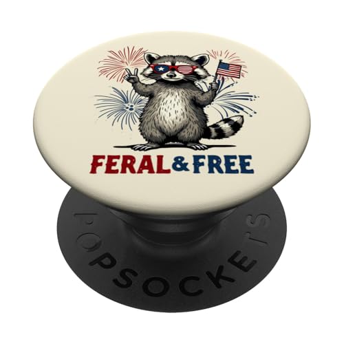 Lustiger Waschbär Feral and Free 4. Juli Patriotische USA-Flagge PopSockets Klebender PopGrip Lustiger Waschbär Feral and Free 4. Juli Patriotische USA-Flagge PopSockets Klebender PopGrip von Raccoon Feral & Free Independence Day 4th of july