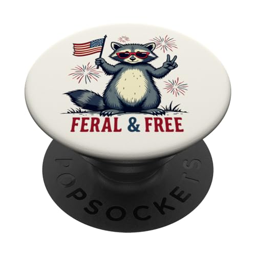 Lustiger Waschbär Feral and Free 4. Juli Patriotische USA-Flagge PopSockets Klebender PopGrip Lustiger Waschbär Feral and Free 4. Juli Patriotische USA-Flagge PopSockets Klebender PopGrip von Raccoon Feral & Free Independence Day 4th of july
