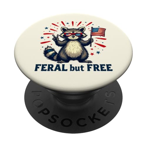 Lustiger Waschbär Feral and Free 4. Juli Patriotische USA-Flagge PopSockets Klebender PopGrip Lustiger Waschbär Feral and Free 4. Juli Patriotische USA-Flagge PopSockets Klebender PopGrip von Raccoon Feral & Free Independence Day 4th of july