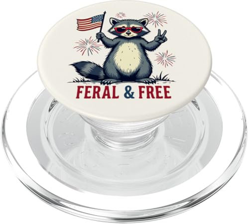 Lustiger Waschbär Feral and Free 4. Juli Patriotische USA-Flagge PopSockets PopGrip für MagSafe Lustiger Waschbär Feral and Free 4. Juli Patriotische USA-Flagge PopSockets PopGrip für MagSafe von Raccoon Feral & Free Independence Day 4th of july