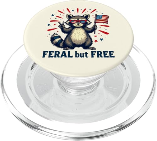 Lustiger Waschbär Feral and Free 4. Juli Patriotische USA-Flagge PopSockets PopGrip für MagSafe Lustiger Waschbär Feral and Free 4. Juli Patriotische USA-Flagge PopSockets PopGrip für MagSafe von Raccoon Feral & Free Independence Day 4th of july