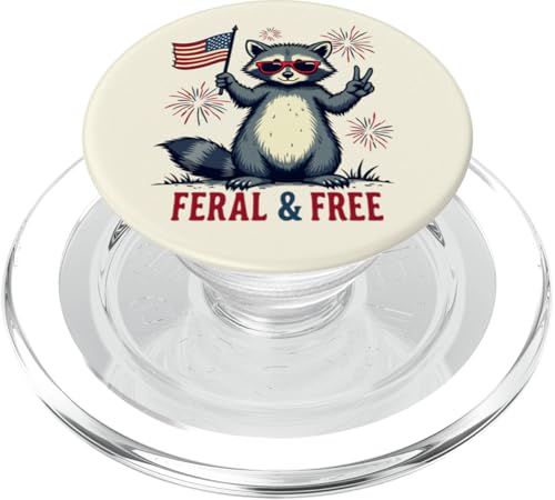 Lustiger Waschbär Feral and Free 4. Juli Patriotische USA-Flagge PopSockets PopGrip für MagSafe Lustiger Waschbär Feral and Free 4. Juli Patriotische USA-Flagge PopSockets PopGrip für MagSafe von Raccoon Feral & Free Independence Day 4th of july