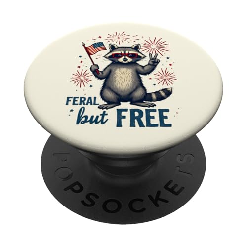 Lustiger Waschbär Feral but Free 4. Juli Patriotische USA-Flagge PopSockets Klebender PopGrip Lustiger Waschbär Feral but Free 4. Juli Patriotische USA-Flagge PopSockets Klebender PopGrip von Raccoon Feral & Free Independence Day 4th of july