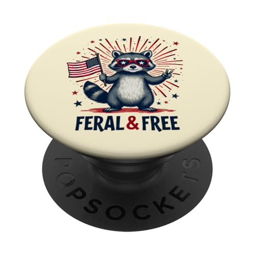 Lustiger Waschbär Feral but Free 4. Juli Patriotische USA-Flagge PopSockets Klebender PopGrip Lustiger Waschbär Feral but Free 4. Juli Patriotische USA-Flagge PopSockets Klebender PopGrip von Raccoon Feral & Free Independence Day 4th of july