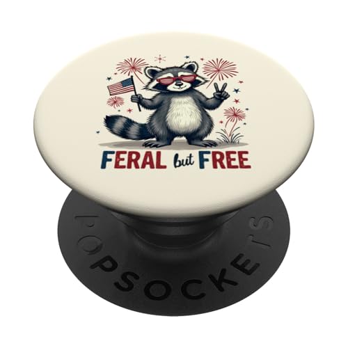 Lustiger Waschbär Feral but Free 4. Juli Patriotische USA-Flagge PopSockets Klebender PopGrip Lustiger Waschbär Feral but Free 4. Juli Patriotische USA-Flagge PopSockets Klebender PopGrip von Raccoon Feral & Free Independence Day 4th of july