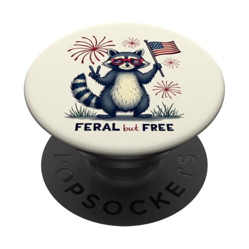 Lustiger Waschbär Feral but Free 4. Juli Patriotische USA-Flagge PopSockets Klebender PopGrip Lustiger Waschbär Feral but Free 4. Juli Patriotische USA-Flagge PopSockets Klebender PopGrip von Raccoon Feral & Free Independence Day 4th of july