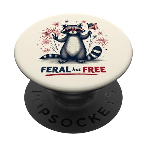 Lustiger Waschbär Feral but Free 4. Juli Patriotische USA-Flagge PopSockets Klebender PopGrip Lustiger Waschbär Feral but Free 4. Juli Patriotische USA-Flagge PopSockets Klebender PopGrip von Raccoon Feral & Free Independence Day 4th of july