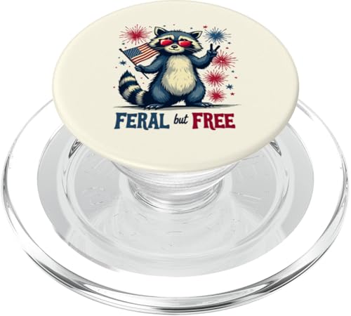 Lustiger Waschbär Feral but Free 4. Juli Patriotische USA-Flagge PopSockets PopGrip für MagSafe Lustiger Waschbär Feral but Free 4. Juli Patriotische USA-Flagge PopSockets PopGrip für MagSafe von Raccoon Feral & Free Independence Day 4th of july