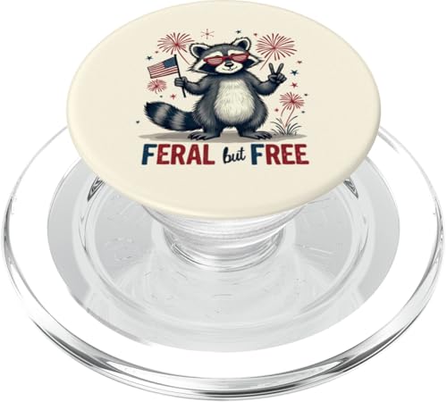 Lustiger Waschbär Feral but Free 4. Juli Patriotische USA-Flagge PopSockets PopGrip für MagSafe Lustiger Waschbär Feral but Free 4. Juli Patriotische USA-Flagge PopSockets PopGrip für MagSafe von Raccoon Feral & Free Independence Day 4th of july