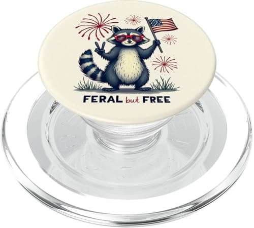 Lustiger Waschbär Feral but Free 4. Juli Patriotische USA-Flagge PopSockets PopGrip für MagSafe Lustiger Waschbär Feral but Free 4. Juli Patriotische USA-Flagge PopSockets PopGrip für MagSafe von Raccoon Feral & Free Independence Day 4th of july