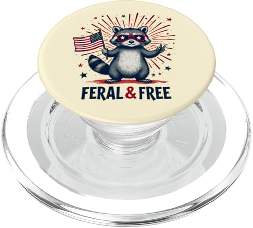 Lustiger Waschbär Feral but Free 4. Juli Patriotische USA-Flagge PopSockets PopGrip für MagSafe Lustiger Waschbär Feral but Free 4. Juli Patriotische USA-Flagge PopSockets PopGrip für MagSafe von Raccoon Feral & Free Independence Day 4th of july