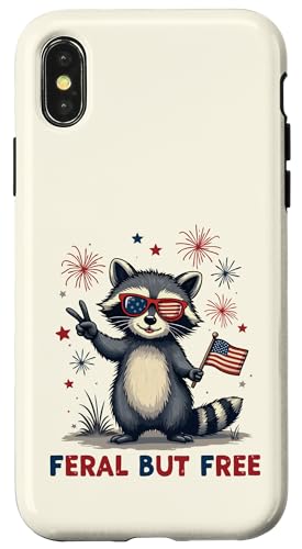 Süße Waschbär Feral but Free 4. Juli Patriotische USA-Flagge Hülle für iPhone X/XS Süße Waschbär Feral but Free 4. Juli Patriotische USA-Flagge Hülle für iPhone X/XS von Raccoon Feral & Free Independence Day 4th of july