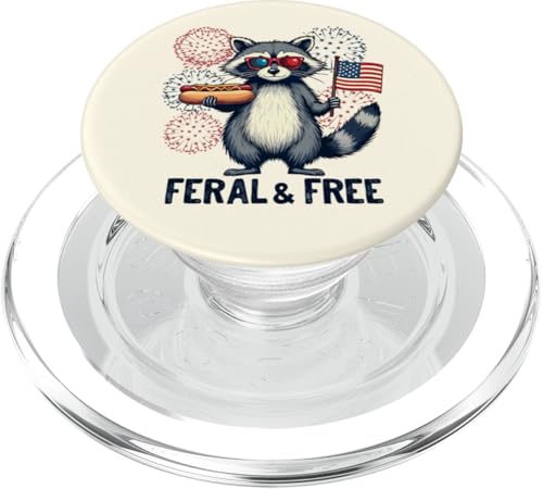 Waschbär Feral and Free 4. Juli Patriotischer Waschbär Hotdog PopSockets PopGrip für MagSafe Waschbär Feral and Free 4. Juli Patriotischer Waschbär Hotdog PopSockets PopGrip für MagSafe von Raccoon Feral & Free Independence Day 4th of july