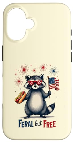 Waschbär Feral but Free 4. Juli Patriotischer Waschbär Hotdog Hülle für iPhone 16 Waschbär Feral but Free 4. Juli Patriotischer Waschbär Hotdog Hülle für iPhone 16 von Raccoon Feral & Free Independence Day 4th of july