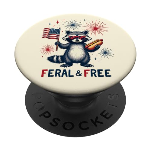 Waschbär Feral but Free 4. Juli Patriotischer Waschbär Hotdog PopSockets Klebender PopGrip Waschbär Feral but Free 4. Juli Patriotischer Waschbär Hotdog PopSockets Klebender PopGrip von Raccoon Feral & Free Independence Day 4th of july