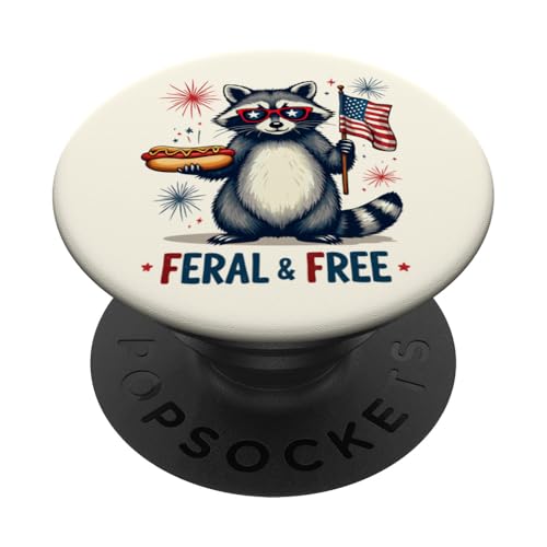 Waschbär Feral but Free 4. Juli Patriotischer Waschbär Hotdog PopSockets Klebender PopGrip Waschbär Feral but Free 4. Juli Patriotischer Waschbär Hotdog PopSockets Klebender PopGrip von Raccoon Feral & Free Independence Day 4th of july