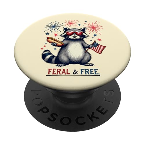 Waschbär Feral but Free 4. Juli Patriotischer Waschbär Hotdog PopSockets Klebender PopGrip Waschbär Feral but Free 4. Juli Patriotischer Waschbär Hotdog PopSockets Klebender PopGrip von Raccoon Feral & Free Independence Day 4th of july