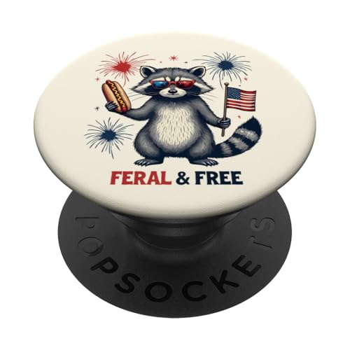 Waschbär Feral but Free 4. Juli Patriotischer Waschbär Hotdog PopSockets Klebender PopGrip Waschbär Feral but Free 4. Juli Patriotischer Waschbär Hotdog PopSockets Klebender PopGrip von Raccoon Feral & Free Independence Day 4th of july