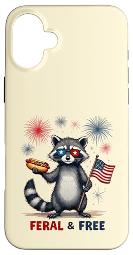 Waschbär Feral but Free Patriotic 4. Juli Waschbär Hotdog Hülle für iPhone 16 Plus Waschbär Feral but Free Patriotic 4. Juli Waschbär Hotdog Hülle für iPhone 16 Plus von Raccoon Feral & Free Independence Day 4th of july