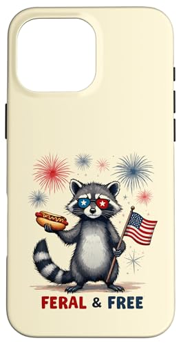 Waschbär Feral but Free Patriotic 4. Juli Waschbär Hotdog Hülle für iPhone 16 Pro Max Waschbär Feral but Free Patriotic 4. Juli Waschbär Hotdog Hülle für iPhone 16 Pro Max von Raccoon Feral & Free Independence Day 4th of july