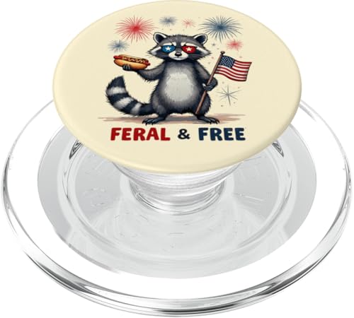 Waschbär Feral but Free Patriotic 4. Juli Waschbär Hotdog PopSockets PopGrip für MagSafe Waschbär Feral but Free Patriotic 4. Juli Waschbär Hotdog PopSockets PopGrip für MagSafe von Raccoon Feral & Free Independence Day 4th of july