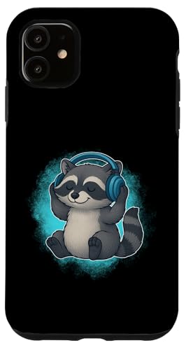 DJ Raccoon Kopfhörer Musikliebhaber Hülle für iPhone 11 von Raccoon Lover Tees Co.