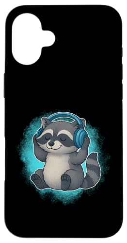 DJ Raccoon Kopfhörer Musikliebhaber Hülle für iPhone 16 Plus DJ Raccoon Kopfhörer Musikliebhaber Hülle für iPhone 16 Plus von Raccoon Lover Tees Co.