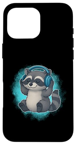 DJ Raccoon Kopfhörer Musikliebhaber Hülle für iPhone 16 Pro Max DJ Raccoon Kopfhörer Musikliebhaber Hülle für iPhone 16 Pro Max von Raccoon Lover Tees Co.