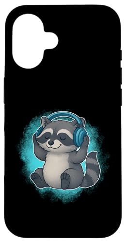 DJ Raccoon Kopfhörer Musikliebhaber Hülle für iPhone 16 DJ Raccoon Kopfhörer Musikliebhaber Hülle für iPhone 16 von Raccoon Lover Tees Co.