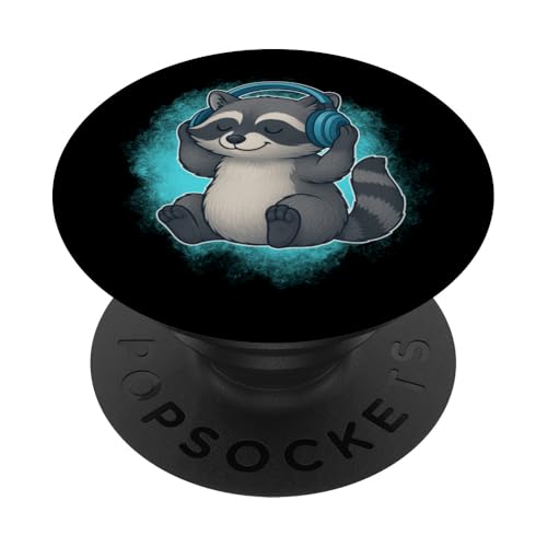 DJ Raccoon Kopfhörer Musikliebhaber PopSockets Klebender PopGrip DJ Raccoon Kopfhörer Musikliebhaber PopSockets Klebender PopGrip von Raccoon Lover Tees Co.