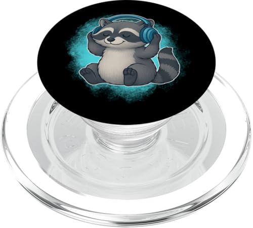 DJ Raccoon Kopfhörer Musikliebhaber PopSockets PopGrip für MagSafe DJ Raccoon Kopfhörer Musikliebhaber PopSockets PopGrip für MagSafe von Raccoon Lover Tees Co.