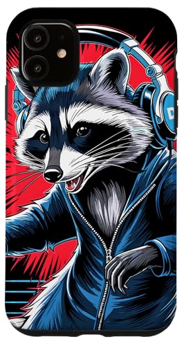 Waschbär Musik Kopfhörer DJ Kunst Marder Raccoon Hülle für iPhone 11 Waschbär Musik Kopfhörer DJ Kunst Marder Raccoon Hülle für iPhone 11 von Raccoon Waschbär Musik