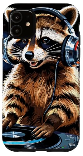 Waschbär Musik Kopfhörer DJ Kunst Marder Raccoon Hülle für iPhone 11 Waschbär Musik Kopfhörer DJ Kunst Marder Raccoon Hülle für iPhone 11 von Raccoon Waschbär Musik