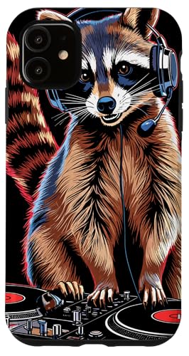 Waschbär Musik Kopfhörer DJ Kunst Marder Raccoon Hülle für iPhone 11 Waschbär Musik Kopfhörer DJ Kunst Marder Raccoon Hülle für iPhone 11 von Raccoon Waschbär Musik