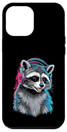 Waschbär Musik Kopfhörer DJ Kunst Marder Raccoon Hülle für iPhone 12 Pro Max von Raccoon Waschbär Musik