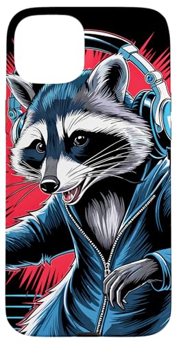 Waschbär Musik Kopfhörer DJ Kunst Marder Raccoon Hülle für iPhone 15 Plus Waschbär Musik Kopfhörer DJ Kunst Marder Raccoon Hülle für iPhone 15 Plus von Raccoon Waschbär Musik