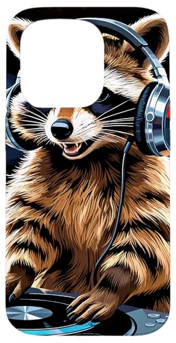 Waschbär Musik Kopfhörer DJ Kunst Marder Raccoon Hülle für iPhone 15 Pro von Raccoon Waschbär Musik